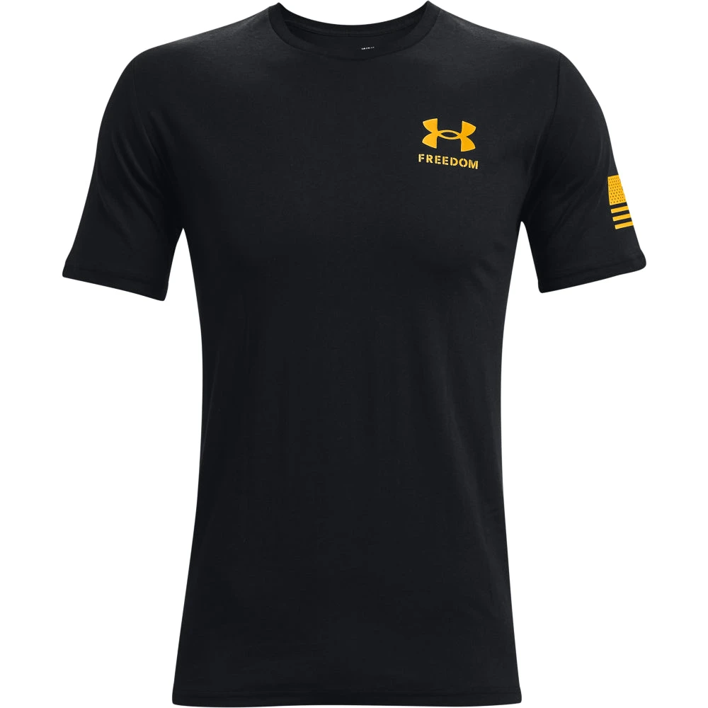 'Under Armour' Men's Freedom Flag T-Shirt - Black / Steeltown Gold - Image 2