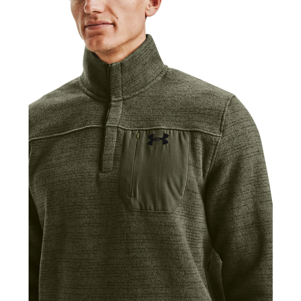 'Under Armour' Men's Specialist Henley 2.0 - Marine OD Green / Black - Image 3
