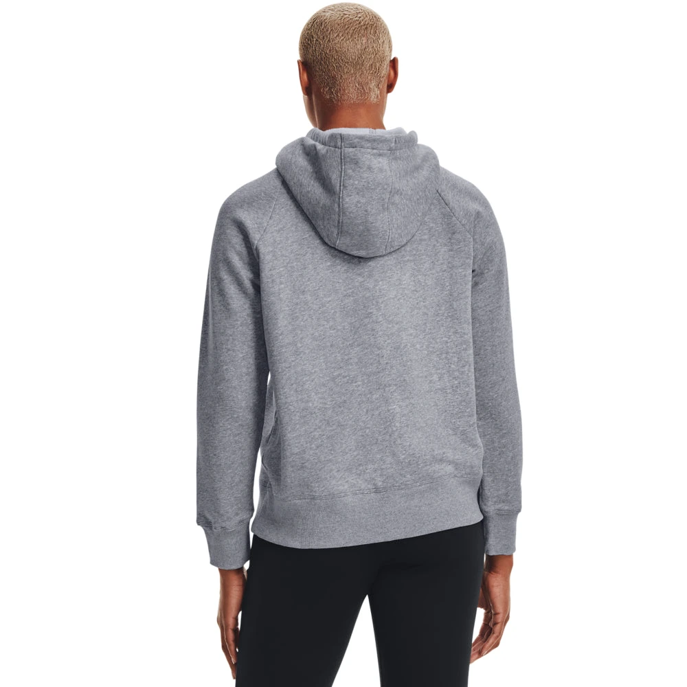 'Under Armour' Women's Rival Fleece Logo Hoodie - Steel Medium Heather / Black - Image 3