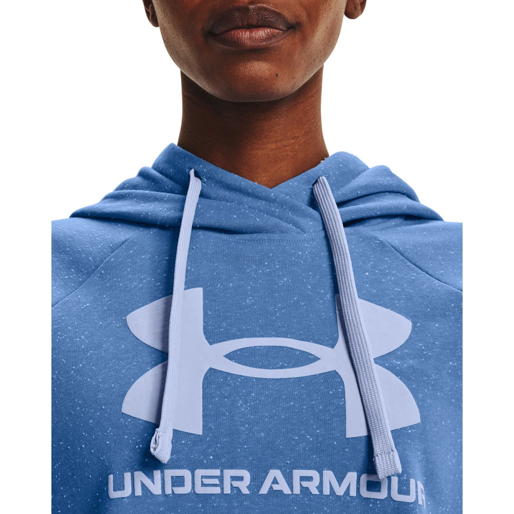 'Under Armour' Women's Rival Fleece Logo Hoodie - River / White - Image 2