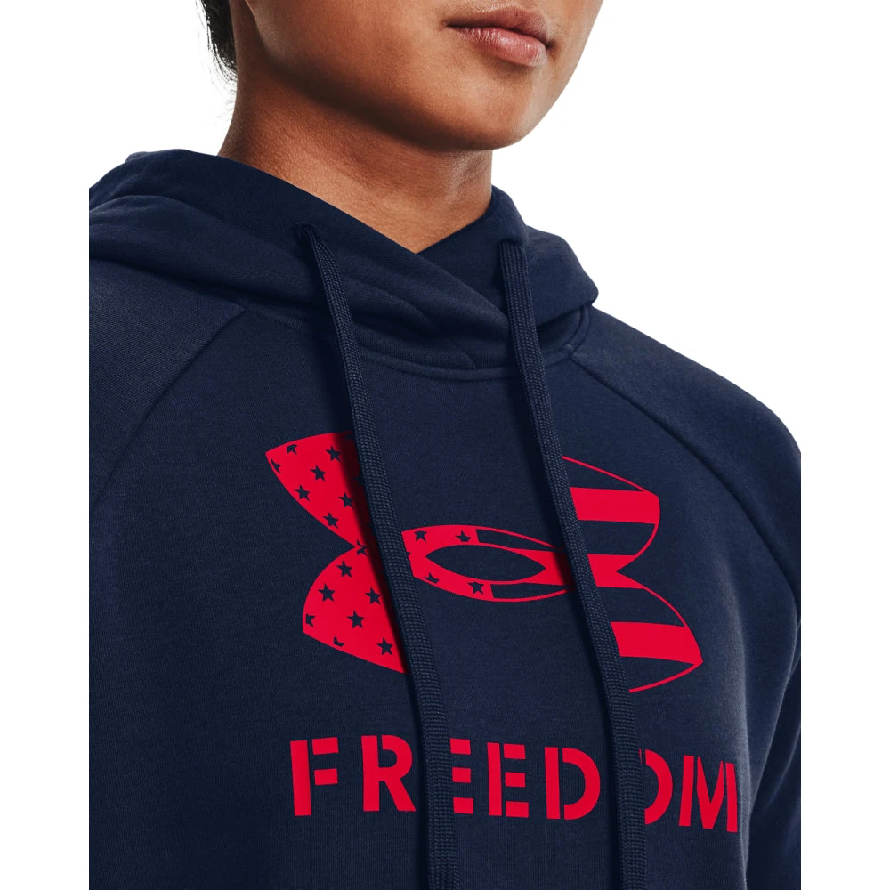 'Under Armour' Women's Freedom Rival Hoodie - Academy / Red - Image 3