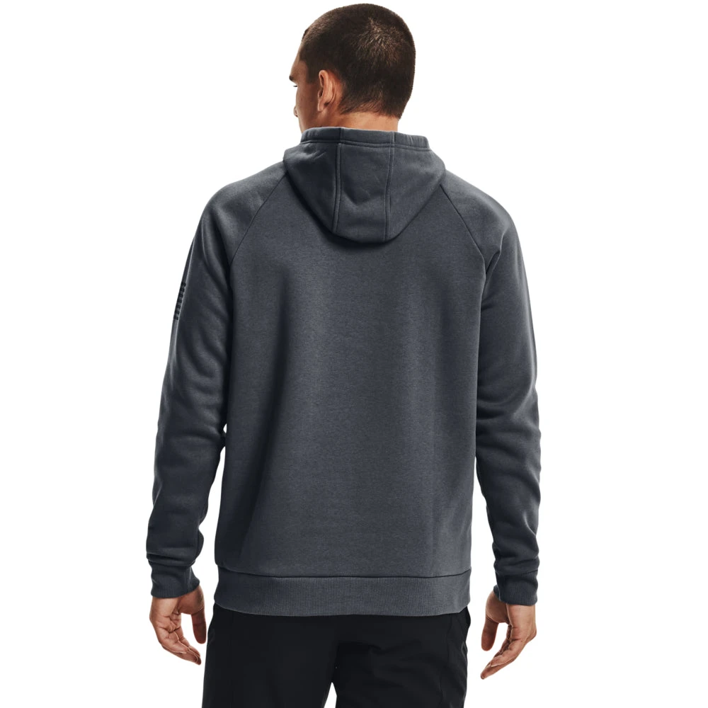 'Under Armour' Men's Freedom Fleece Hoodie - Pitch Gray / Toddy Green - Image 3