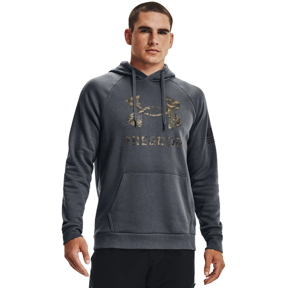 'Under Armour' Men's Freedom Fleece Hoodie - Pitch Gray / Toddy Green