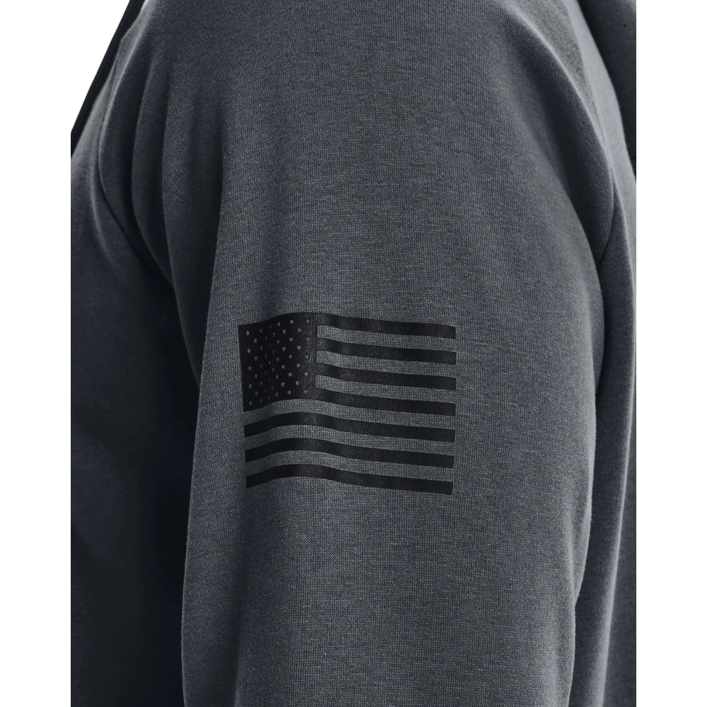 'Under Armour' Men's Freedom Fleece Hoodie - Pitch Gray / Toddy Green - Image 2