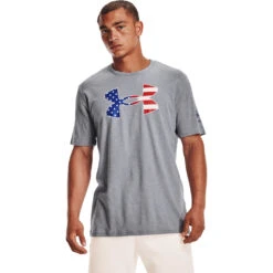 'Under Armour' Men's New Freedom BFL T-Shirt - Steel Light Heather / Royal